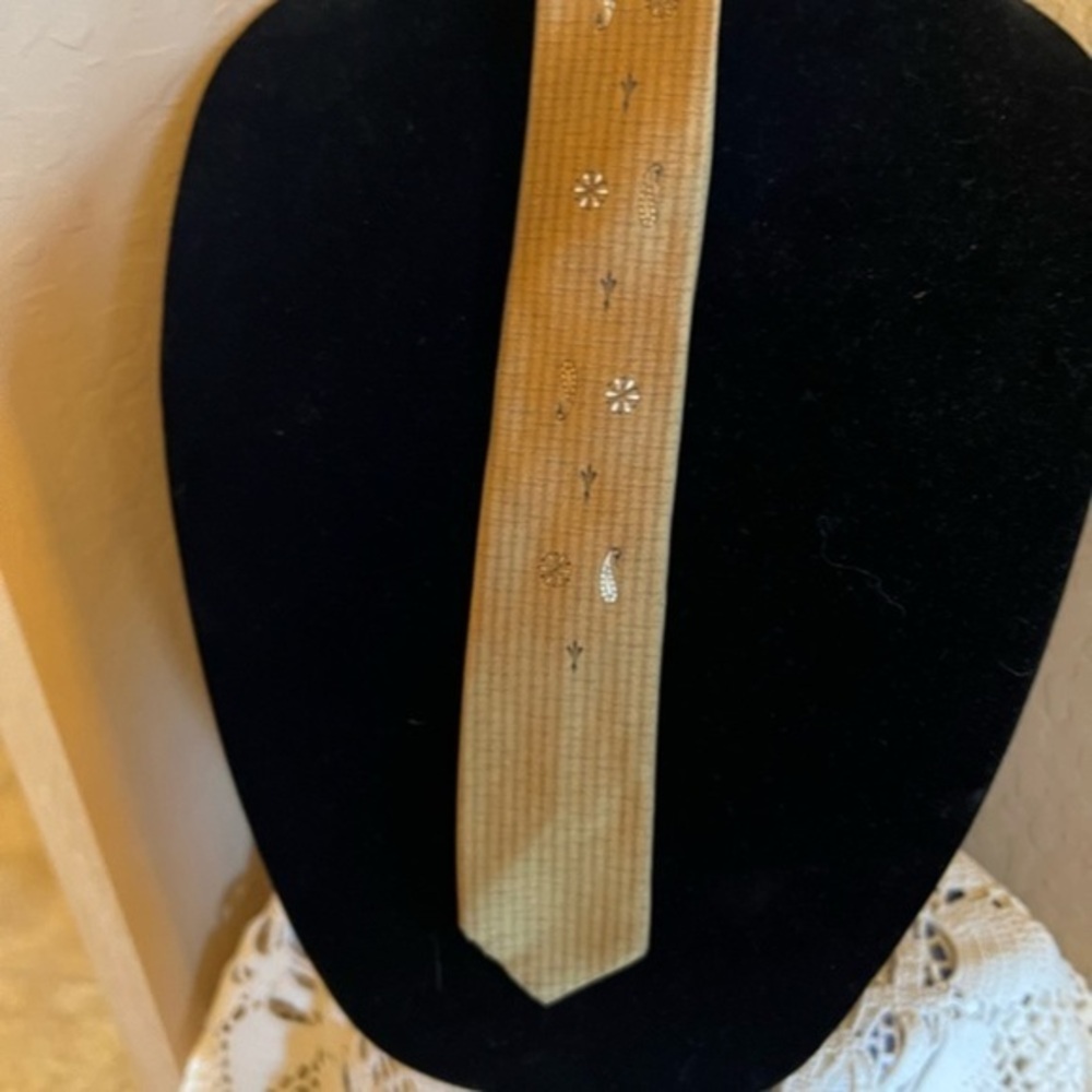 Vintage Tan Beau Brummell Mr. Pierre All Silk Tie - Luckey, Platt and Company